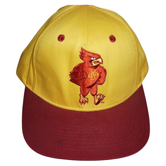 Vintage Iowa State Cyclones Snapback Hat Yellow Red Cardinal Logo 90s Eclipse - Picture 1 of 6